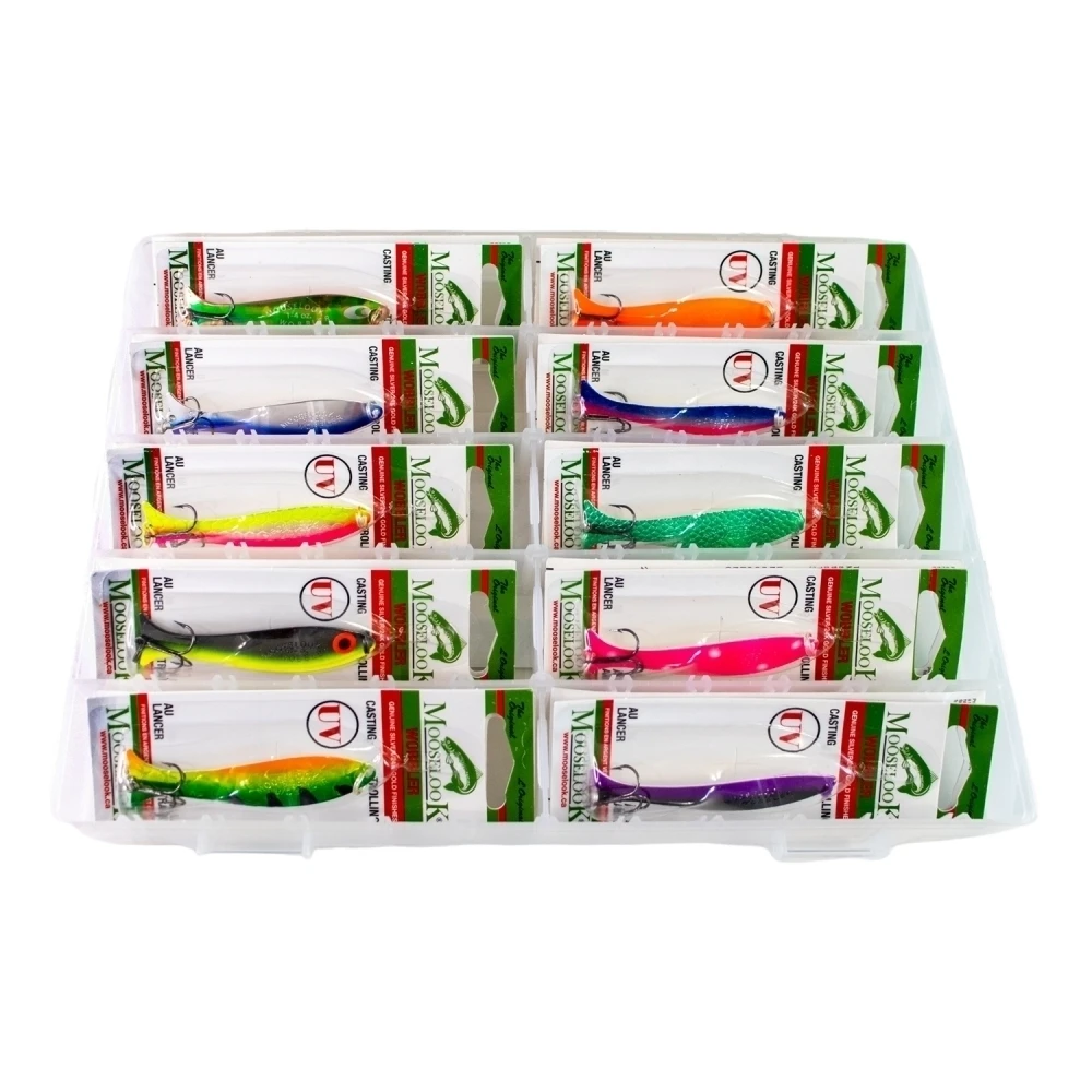 Большой рыболовный набор Двадцать блесен Mooselook Wobbler 14000