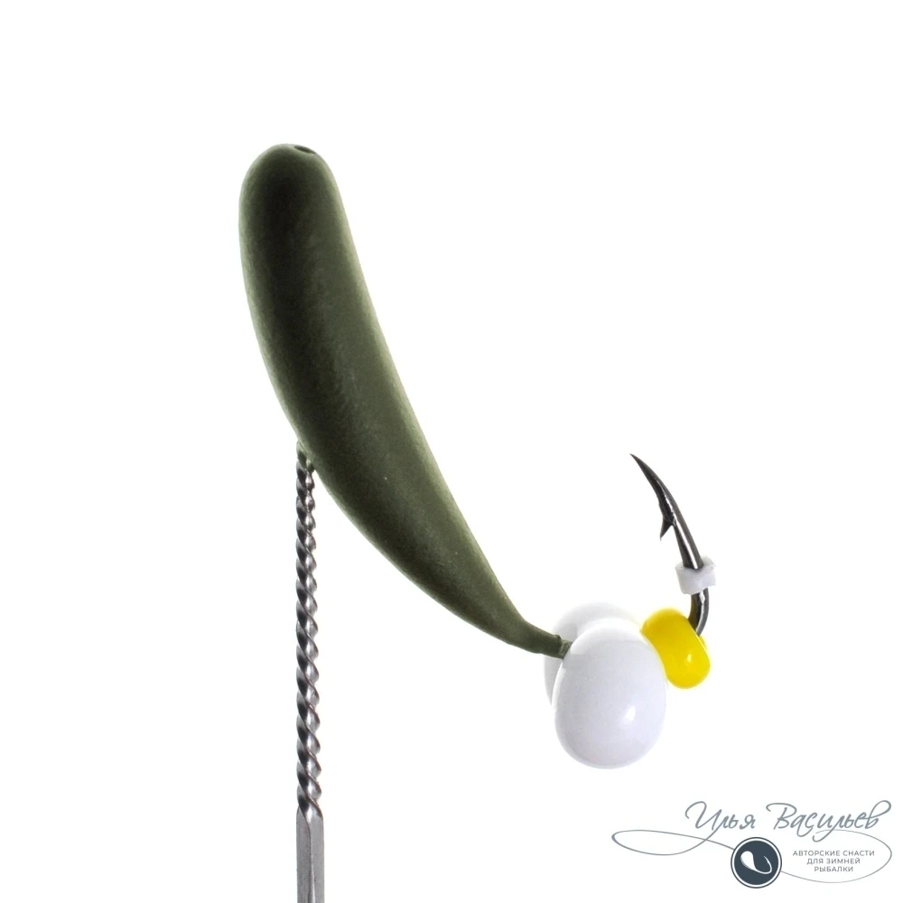 Мормышка УРАЛКА ЛЕЩОВАЯ 1,17г оливковая (бисер белые яйца)