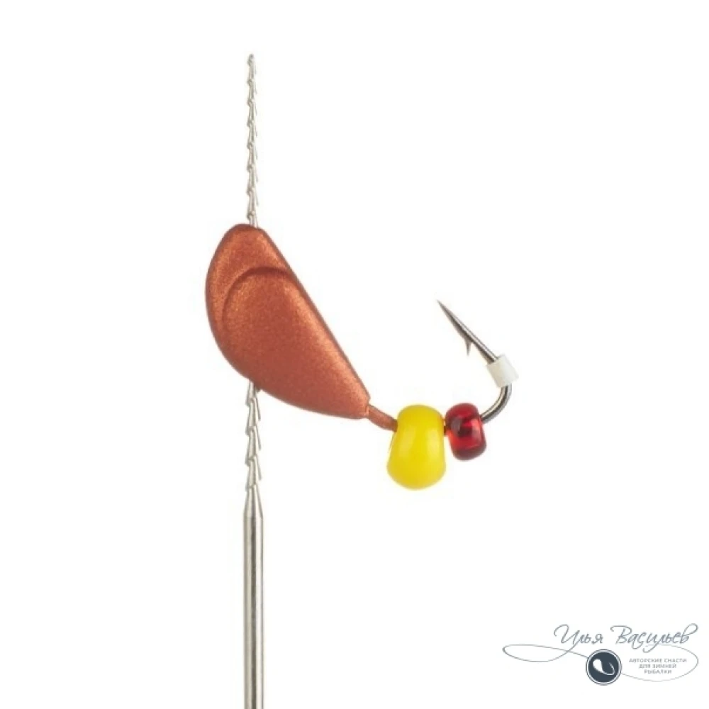 Мормышка УШКИ БОЛЬШИЕ 0,62г медные (желтая бусина)