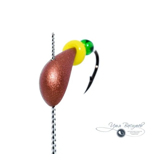 Мормышка СКОРЛУПКА КЛАССИЧЕСКАЯ 0,58г медная (желтая бусина)