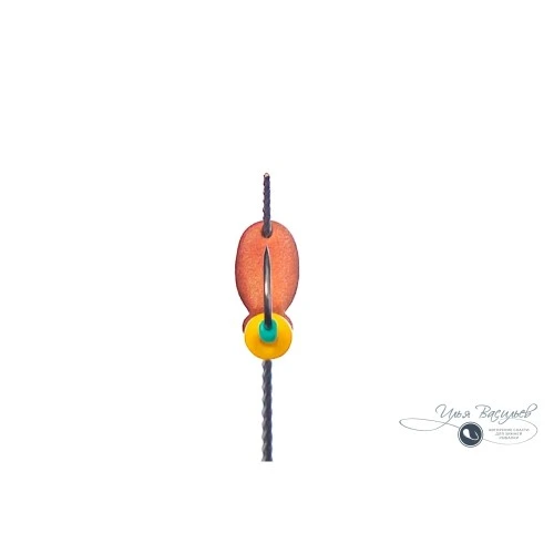 Мормышка МУРАВЕЙ двухголовый микро 0,23г медный (жёлтая бусина)