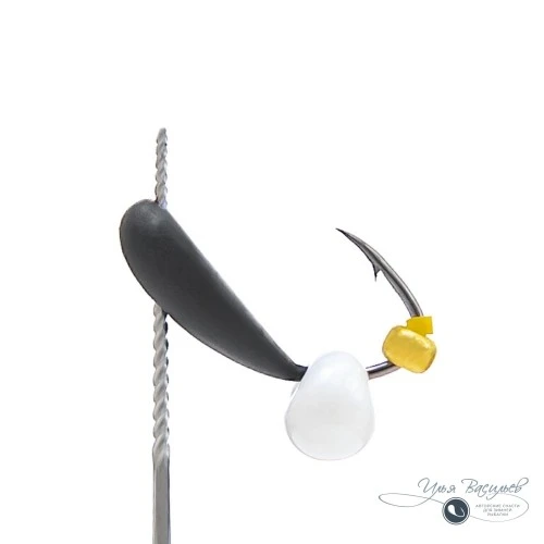 Мормышка ЛОДОЧКА ПЛОТВИНАЯ 0,56г черная (белая бусина)