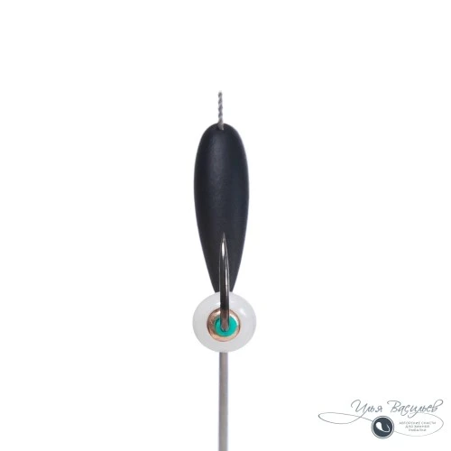 Мормышка ОВСИНКА БОЛЬШАЯ 1,10г черная (белая бусина)