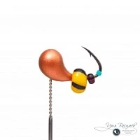 Мормышка КАПЛЯ 1,00г медная (желтый с черным арбуз)