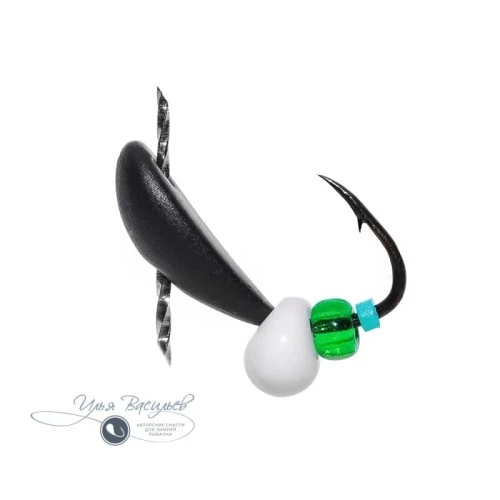Мормышка КЛОП 0,60г черный (белая бусина)