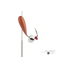 Мормышка КРЫЛО 0,84г медная  (белый с черным арбуз)