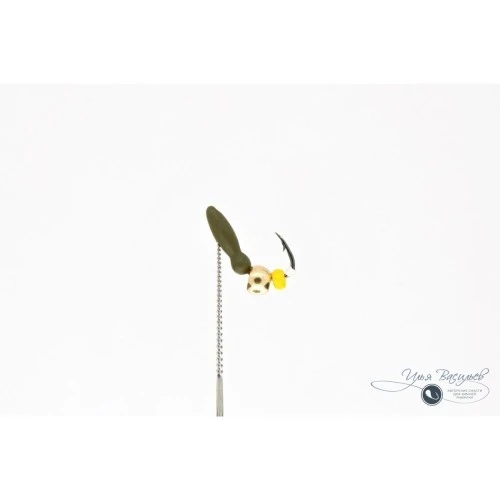 Мормышка МУРАВЕЙ двухголовый КРЫЛО 0,37г оливковый (латунный шарик)