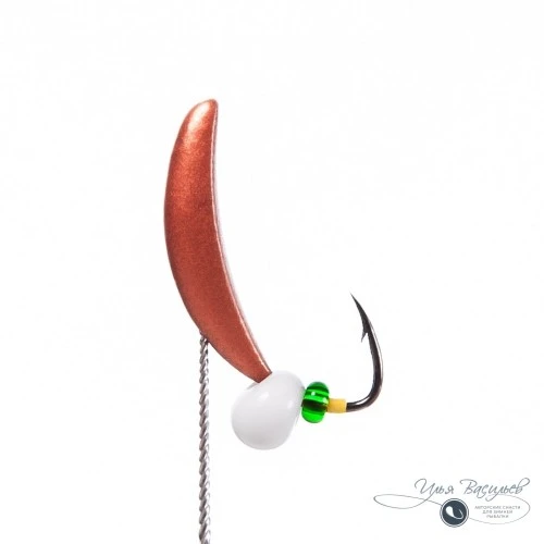 Мормышка БАНАН ЛЕЩОВЫЙ 1,00г медный (белая бусина)