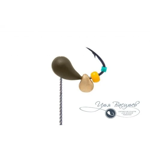 Мормышка КАПЛЯ 0,32г оливковая (латунный эксцентрик)