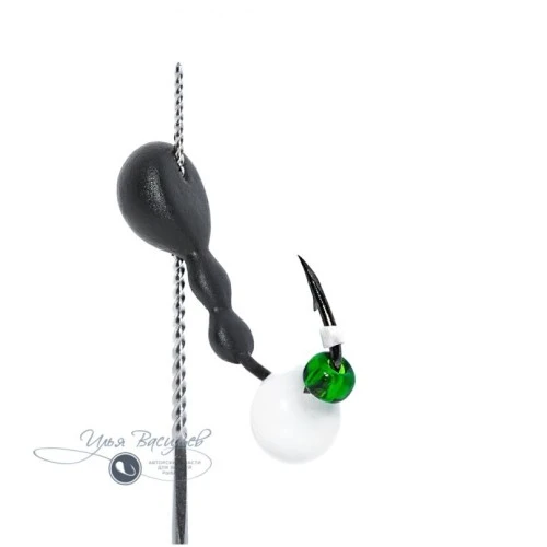 Мормышка МУРАВЕЙ трехголовый МАРИОНЕТТ 0,80г черный (белая бусина)
