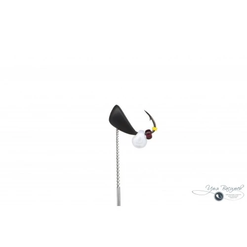 Мормышка ДРЕЙСЕНА средняя 0,50г черная (белый эксцентрик)