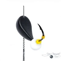 Мормышка СКОРЛУПКА РЕЧНАЯ 1,62г черная (белая бусина)
