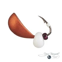 Мормышка СКОРЛУПКА РЕЧНАЯ 1,62г медная (белая бусина)