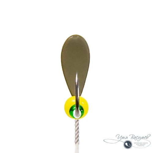 Мормышка СКОРЛУПКА КЛАССИЧЕСКАЯ 0,58г оливковая (желтая бусина)