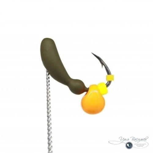 Мормышка МУРАВЕЙ двухголовый мини 0,37г оливковый (желтый эксцентрик)