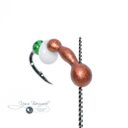 Мормышка ОСА мини 0,35г медная (белая бусина)