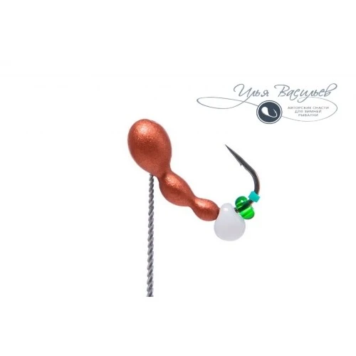 Мормышка МУРАВЕЙ трехголовый БАЛАШОВСКИЙ 1,00г медный (белая бусина)