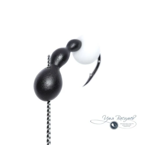 Мормышка МУРАВЕЙ трехголовый БАЛАШОВСКИЙ 0,58г черный (белая бусина)