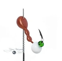 Мормышка МУРАВЕЙ трехголовый МАРИОНЕТТ 0,80г медный (белая бусина)