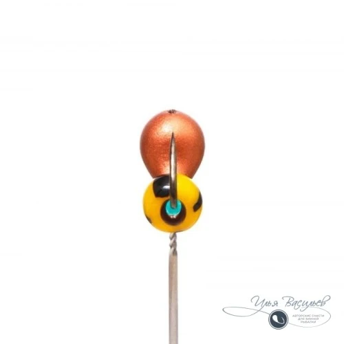 Мормышка КАПЛЯ 1,00г медная (желтый с черным арбуз)