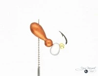 Мормышка МУРАВЕЙ двухголовый ВЕСЬЕГОНСКИЙ 0,87г медный (белая бусина)