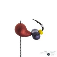 Мормышка КАПЛЯ 1,00г медная (бисер фиолетовые яйца)