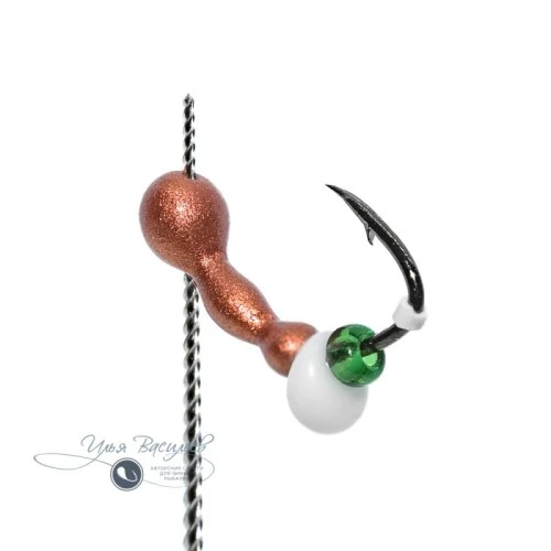 Мормышка ОСА мини 0,35г медная (белая бусина)