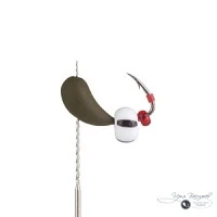 Мормышка УРАЛКА РЫБИНСКАЯ 0,84г оливковая (белый с черным арбуз)