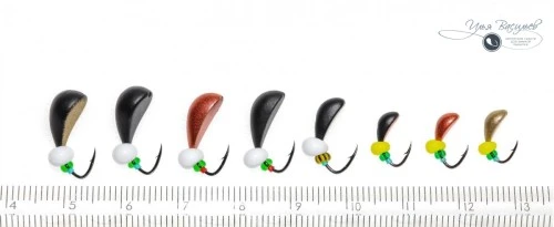 Мормышка СКОРЛУПКА мини 0,32г черная (желтая бусина)