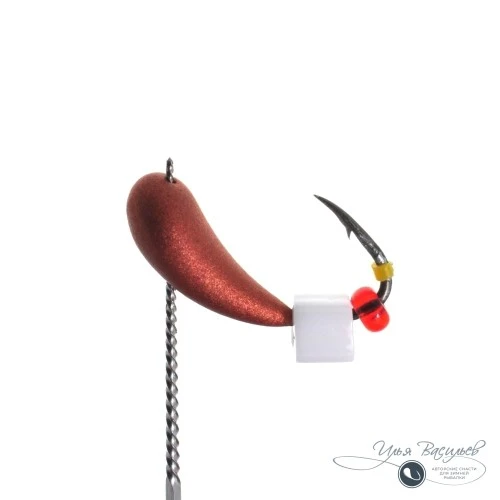 Мормышка УРАЛКА КЛАССИЧЕСКАЯ 0,78г медная (белый кубик)