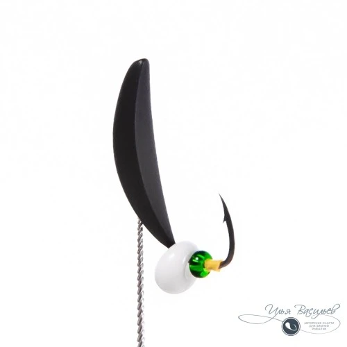 Мормышка БАНАН ЛЕЩОВЫЙ 1,00г черный (белая бусина)