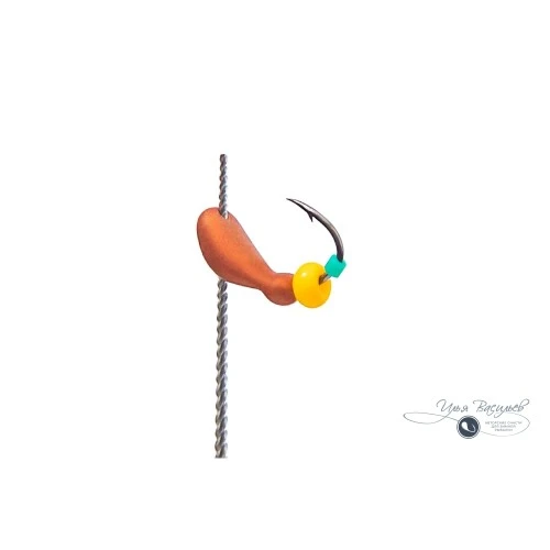 Мормышка МУРАВЕЙ двухголовый микро 0,23г медный (жёлтая бусина)