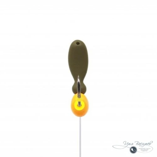 Мормышка МУРАВЕЙ двухголовый мини 0,37г оливковый (желтый эксцентрик)