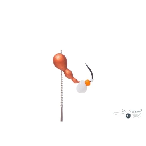 Мормышка МУРАВЕЙ трехголовый ФЕДОТОВСКИЙ 0,63г медный (белая бусина)