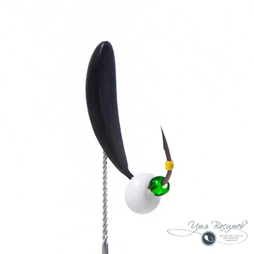 Мормышка БАНАН ЛЕЩОВЫЙ 1,00г черный (белая бусина)