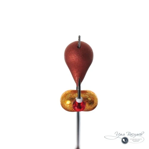 Мормышка КАПЛЯ 1,00г медная (бисер золотые яйца)