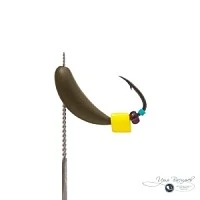 Мормышка УРАЛКА ЛОДОЧКА 0,90г оливковая (сырный кубик)