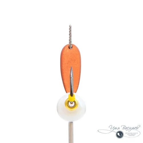 Мормышка ЛОДОЧКА  ПЛОТВИНАЯ 0,56г медная (белая бусина)