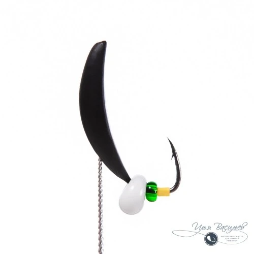 Мормышка БАНАН ЛЕЩОВЫЙ 1,00г черный (белая бусина)