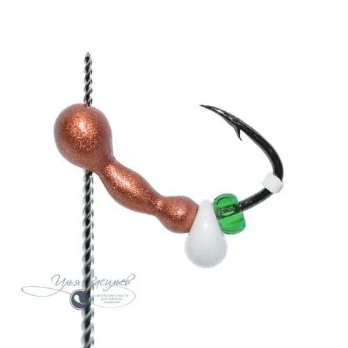 Мормышка ОСА мини 0,35г медная (белая бусина)