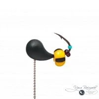 Мормышка КАПЛЯ 1,00г черная (желтый с черным арбуз)