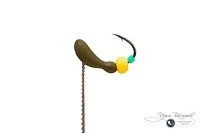 Мормышка МУРАВЕЙ двухголовый микро 0,23г оливковый (жёлтая бусина)