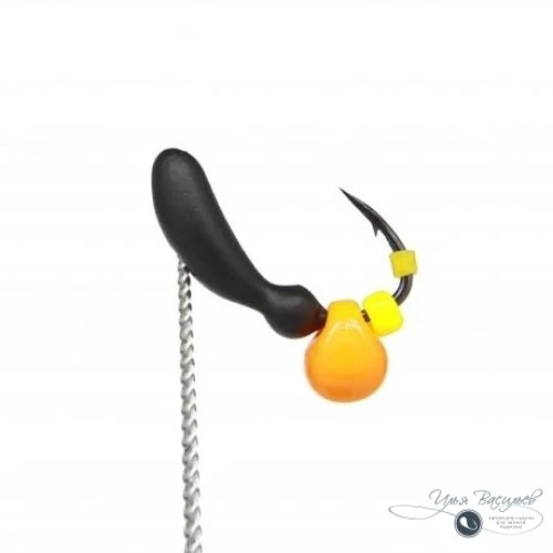 Мормышка МУРАВЕЙ двухголовый мини 0,37г черный (желтый эксцентрик)