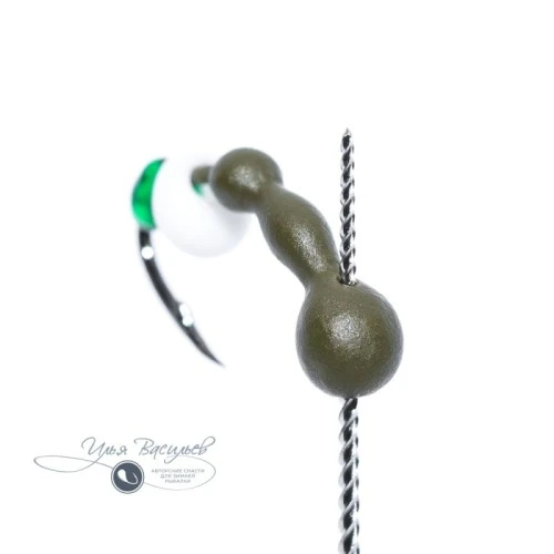 Мормышка ОСА мини 0,35г оливковая (белая бусина)