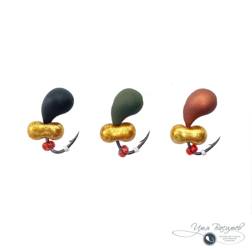 Мормышка КАПЛЯ 1,00г медная (бисер золотые яйца)