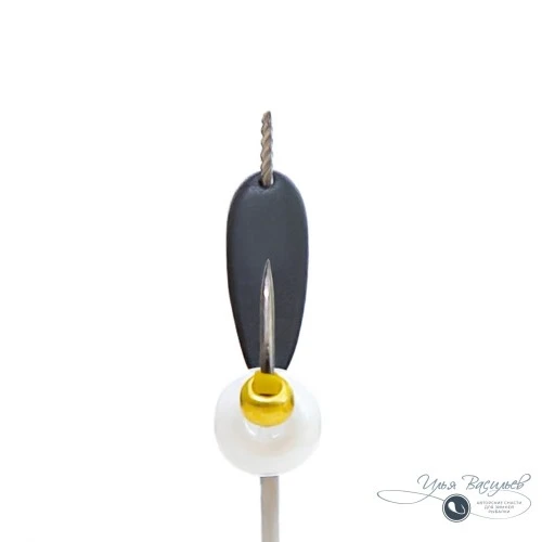 Мормышка ЛОДОЧКА ПЛОТВИНАЯ 0,56г черная (белая бусина)