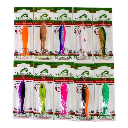 Большой рыболовный набор Двадцать блесен Mooselook Wobbler 14000