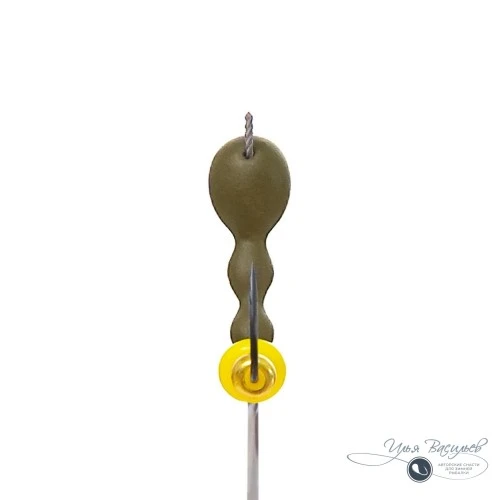 Мормышка МУРАВЕЙ трехголовый БАЛАШОВСКИЙ 0,54г оливковый (желтая бусина)