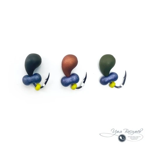 Мормышка КАПЛЯ 1,00г медная (бисер фиолетовые яйца)