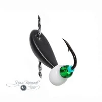 Мормышка КЛОП 0,60г черный (белая бусина)